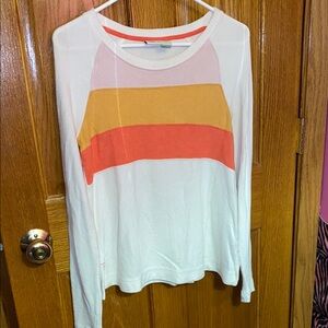 Anthropologie Cream Long Sleeve Soft Sweater Tee